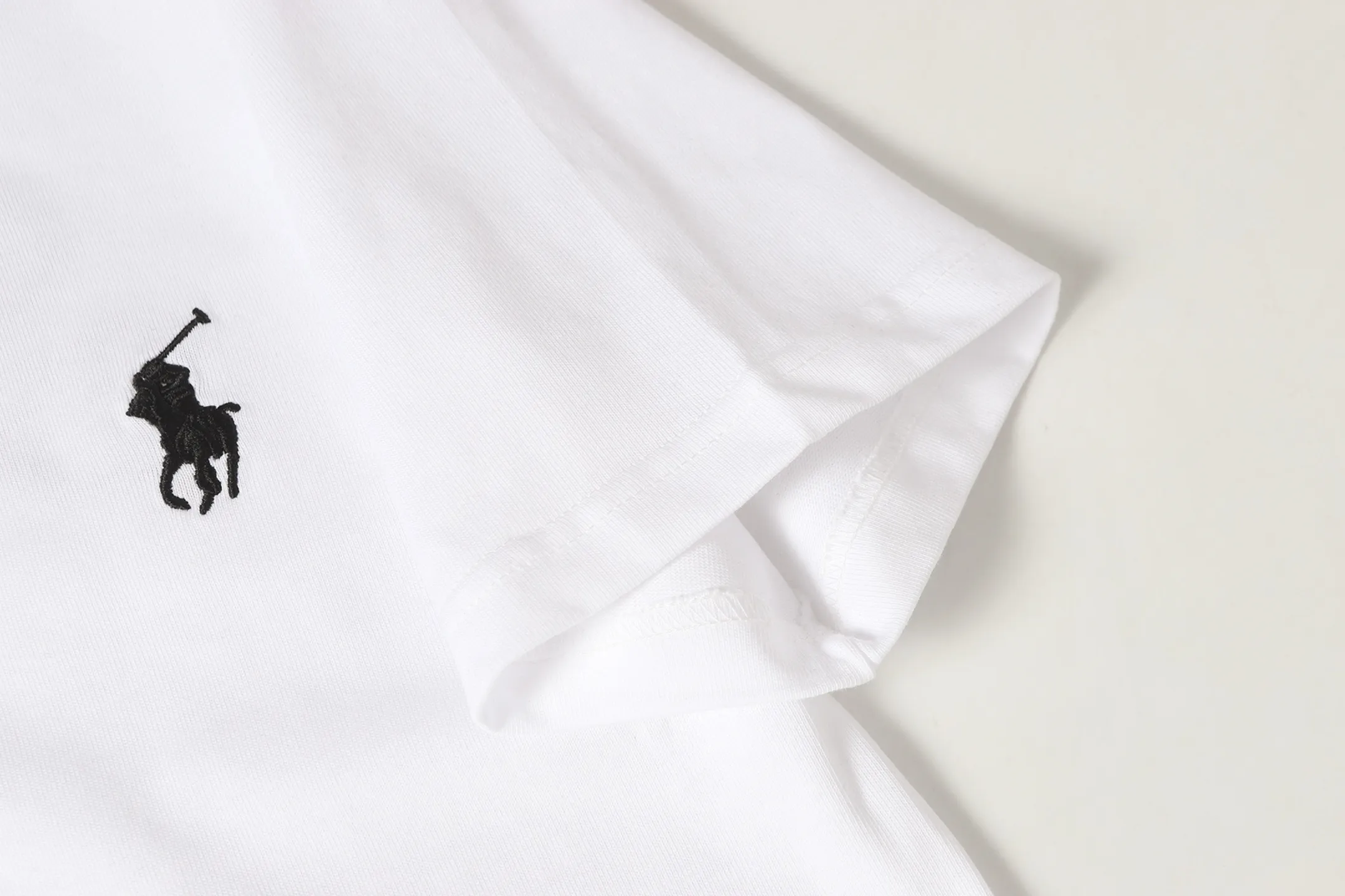 P140 💰 Actual pictures [High-end quality] Code: 8912# Color: Black White Size: S to XXL 2026ss New Ralph Lauren 320g customized fabric Round neck short sleeves Special embroidery Burnt patch Loose version for men and women